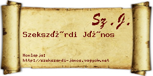 Szekszárdi János névjegykártya