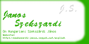 janos szekszardi business card