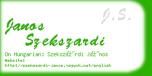 janos szekszardi business card